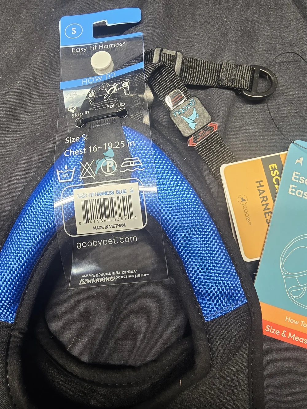 Gooby Easy Fit/ Escape Free Dog Harness in Bright Blue (Small)